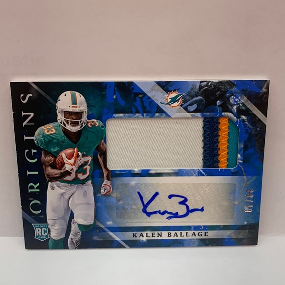 2018 Origins Rookie Patch Auto Kalen Ballage Dolphins #117 SN 28/49 (MISC7) - Picture 1 of 3